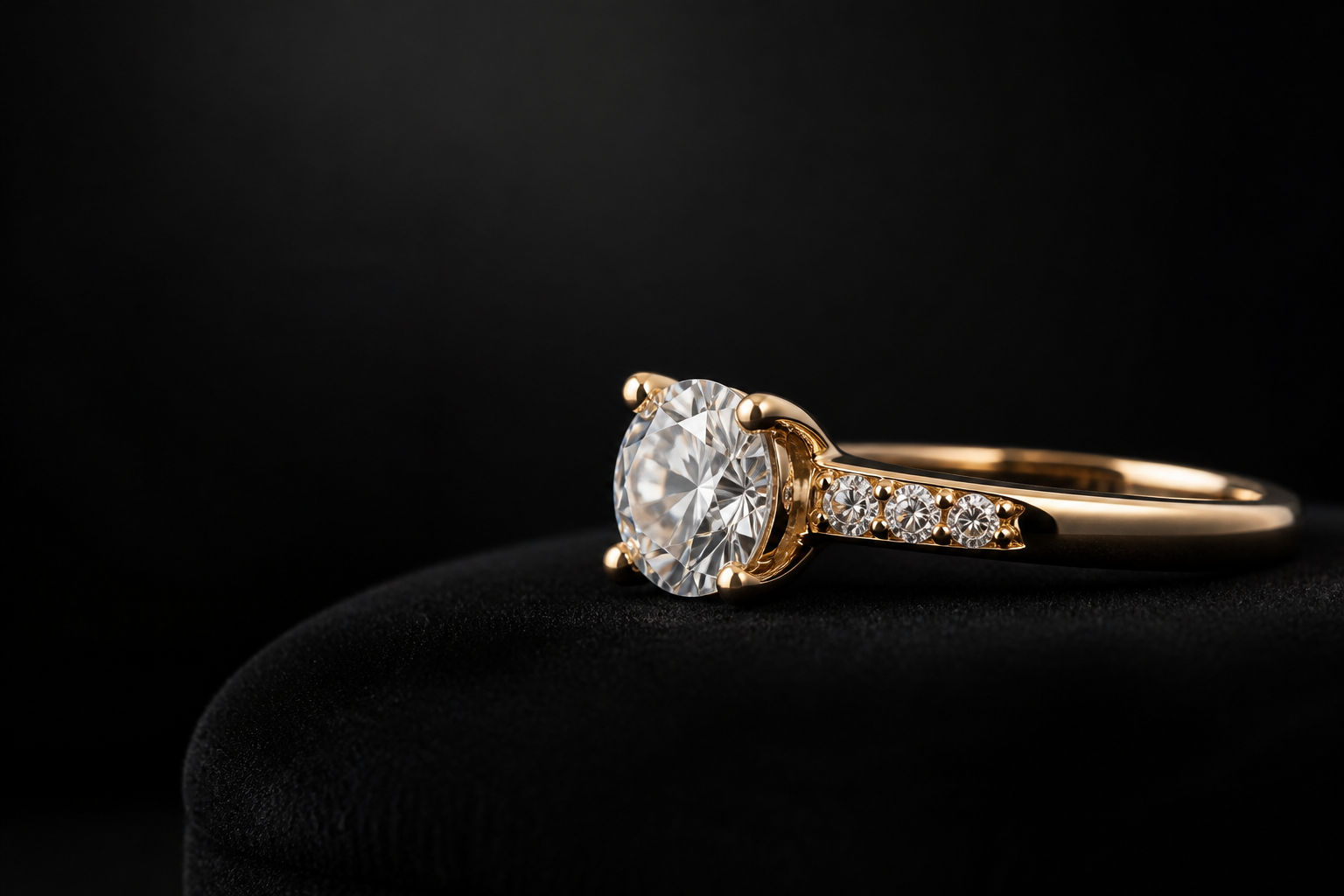 The Setting — campaign study of the gold diamond ring