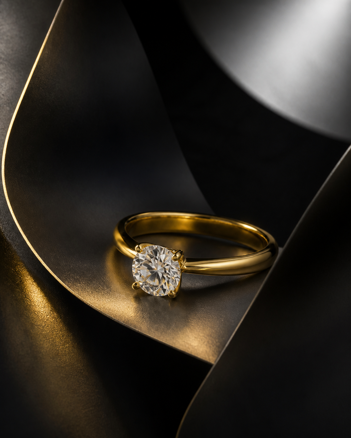 The Moment — campaign study of the gold diamond ring